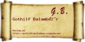 Gothilf Balambér névjegykártya